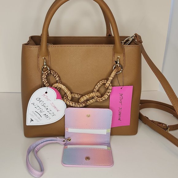 Betsey Johnson XOCHARLIE Triple Compartment Satchel with Card Holder - NWT - Picture 5 of 13